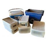Assorted Bins & Cooler