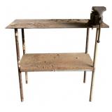 Metal Table w/ Vise - 35 x 28 x 21