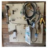 Assorted Items on pegboard