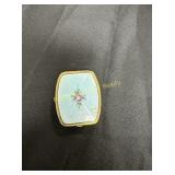 Antique Guilloche' enamel compact