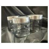 set of 3 glass 5 inch storage containers