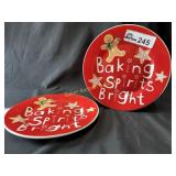 set of 2 8 inch BAKING SPIRITS BRIGHT plates