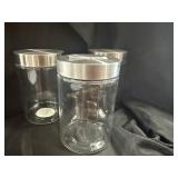 set of 3 glass 6.5 inch containers