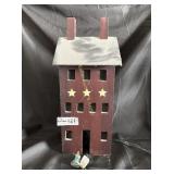 Decorative lighted house with 3 stars