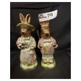 Iridescent Paper mache' Rabbits AS IS SEE PHOTOS