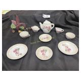 9 piece miniture tea set and hummingbird night