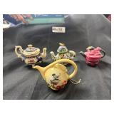 Lot of 4 Miniture teapot Trinket holders