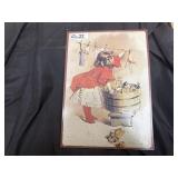 16 X 12' Aluminum Ivory Girl doing Laundry