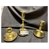 3 piece set Baldwin Brass Candle Sticks