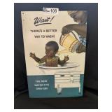 Vintage Aluminum Sign, See Photos for Details