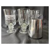 set of 3 cappuccino mugs and a froth cup