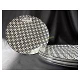 set of 4 black and white geometric plates 11 inch