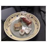 Misc lot containing large stoneware serving bowl