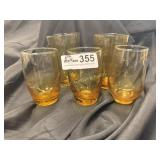 Lot of Vintage Amber colored glasses, 2-tea and