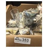 14 X 10 X 10 Box FULL of vintage glass Cups