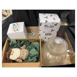 Misc. box lot including vintage tea pot,