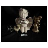 Angel, Angel candleholder & bird hanging