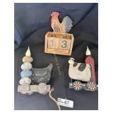 Lot of 3 wood 'Country' pieces, Perpetual