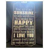 Wooden 'You Are My Sunshine...' wall decor