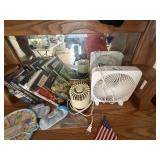 Books, fan, air cleaner