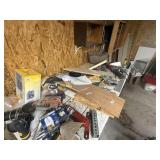 Contents of Workbench including Milwaukee Sawzall