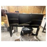 Shop vac, Computer, Black headboard