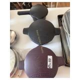 3 Pampered Chef straining pots