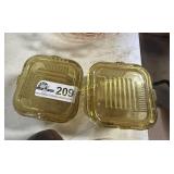 2 - Yellow Depression Small Refrigerator dishes