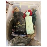 Tote with Antique Glassware