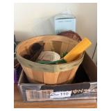 lot of misc. photo coasters, baskets