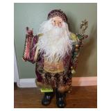 Old World Santa with Gift and decorated stick