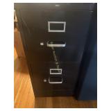 HON black 2 drawer filing cabinet