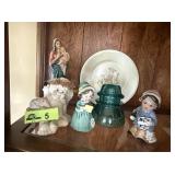 Lot of Figurines, Blue insulator, Hacienda plate