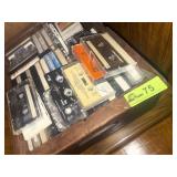 Wooden box with tapes