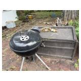 Weber Grill and Storage Container with contents