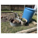 Metal Bucket (been used as flower pot), Rain