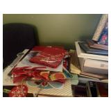Contents on top shelf, Gift bags, photo frames etc