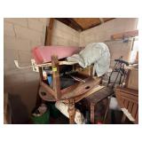 Tables and contents of LEFT garage corner