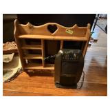 Wooden wall unit and Honeywell Heater