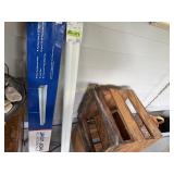 Shoplight & 2 wood crates