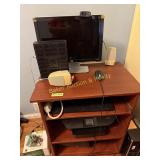 3 shelf table and contents