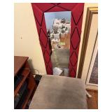 Long Upholstery  mirror and stool