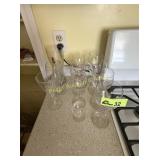 Clear glass stemware