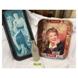 2 Ccoca Cola trays AS IS and a glass Nehi bottle