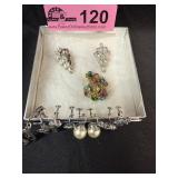 Lot of 6 pair of vintage clip on earrings