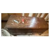 Vintage Rectangular Wooden Storage Trunk