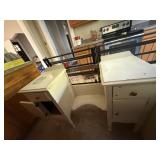 Vintage Painted White Vanity Desk, Bed Frame