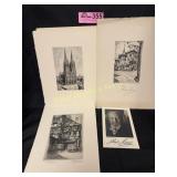 Collection of Signed Anton Lang Etchings & Photo