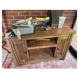 Wooden stand and captain chair
