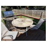 Patio Table with 4 chairs & Umbrella stand